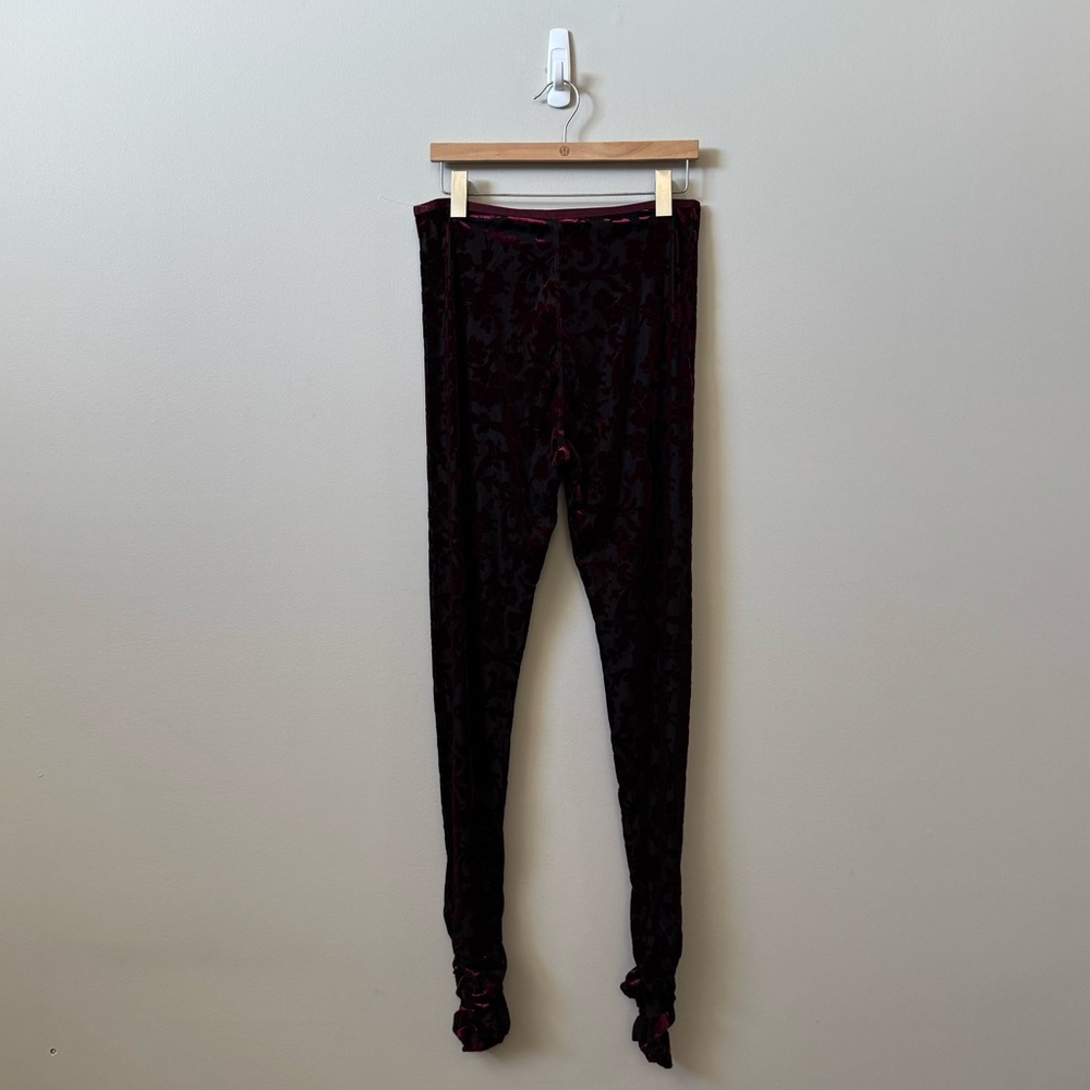 Intimately Free People (NWT) Magic hour burnout velvet red black mesh leggings 💜 - Picture 6 of 8
